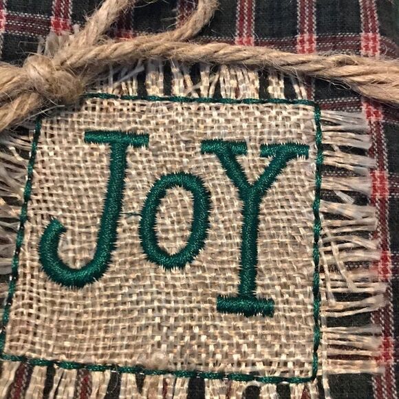 NWT Plaid Christmas Joy Mini Stocking Green Xmas Decor - Picture 2 of 16